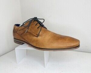 Bugatti Brown Leather Lace Up Dress Shoes Men Size 43 EU 10 US Casual Formal